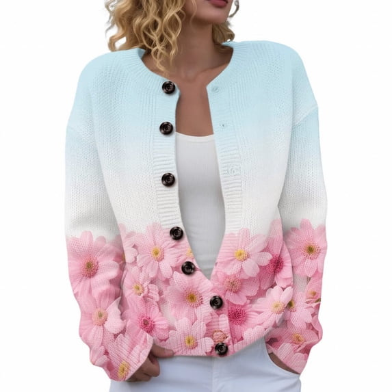 Sweaters for Women Suitable Fall and Winter Comfortable and resistant to pilling Pink L Womens Sweaters