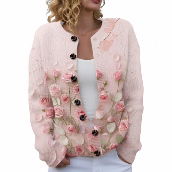 Sweaters for Women Suitable Fall and Winter Comfortable and resistant to pilling Pink L Womens Sweaters
