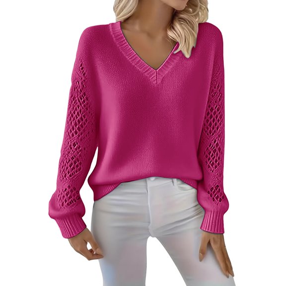 Sweaters for Women Suitable Fall and Winter Comfortable and resistant to pilling Pink M Womens Sweaters