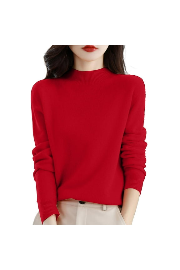 Sweaters for Women Suitable Fall and Winter Comfortable and resistant to pilling Red M Womens Sweaters