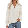 thumbnail image 1 of Sweaters for Women Suitable Fall and Winter Comfortable and resistant to pilling White S Womens Sweaters, 1 of 5