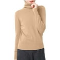 thumbnail image 1 of Sweaters for Women Trendy Fall Sweaters Women Knit Sweater Turtleneck Pullover Slim Fit Soft Warm Winter Top Casual Versatile Basic Outfit, 1 of 3