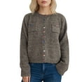 thumbnail image 1 of Sweaters for Women Trendy Fall Winter Knit Cardigan Long Sleeve Open Front Womens Tops,Brown,S, 1 of 5