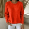 thumbnail image 1 of Sweaters for Women Trendy Long Sleeve Crewneck Fall Lightweight Loose Fit Knit Pullover Basic Tops(Red,S), 1 of 5