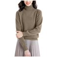 thumbnail image 1 of Sweaters for Women Trendy Solid Color Fashionable Sweater Turtleneck Casual Long Sleeve Soft Basic Knit Loose Fit Pullover Tops, 1 of 6