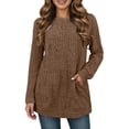 thumbnail image 1 of Sweaters for Women Trendy Women's Tops Ladies' European And Autumn Casual Patchwork Round Neck Long Sleeved Solid Color Striped Sweatshirt, 1 of 5