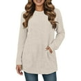 thumbnail image 1 of Sweaters for Women Trendy Women's Tops Ladies' European And Autumn Casual Patchwork Round Neck Long Sleeved Solid Color Striped Sweatshirt, 1 of 5