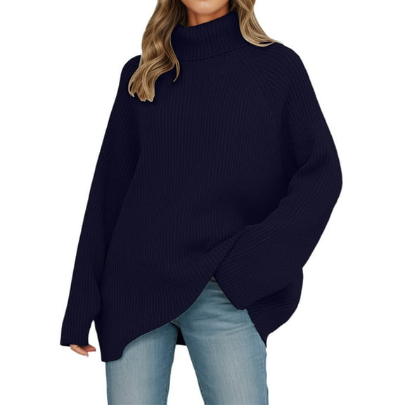 Sweaters for Women Trendy Women's Tops Winter Knit Turtleneck Pullover Sweater Soft Warm Casual Oversized Top for Cold Weather Comfort
