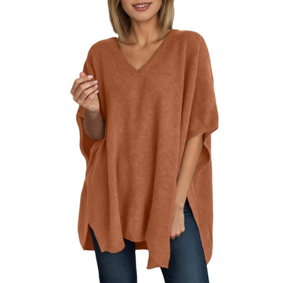 Sweaters for Women Trendy Womens Fall Tops Pullover Sweater With Batwing Sleeves Stylish Knit Cardigan for Everyday Wear And Layering