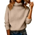 thumbnail image 1 of Sweaters for Women Turtleneck 2026 Knitted Warm Pullover Light Long Sleeve Elegant Soft Sweater Camel L, 1 of 6