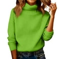 thumbnail image 1 of Sweaters for Women Turtleneck 2026 Knitted Warm Pullover Light Long Sleeve Elegant Soft Sweater Light Green XL, 1 of 6