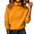 thumbnail image 1 of Sweaters for Women Turtleneck 2026 Knitted Warm Pullover Light Long Sleeve Elegant Soft Sweater Yellow M, 1 of 6