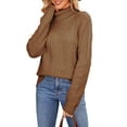 thumbnail image 1 of Sweaters for Women Turtleneck Cable Knit Sweater Plus Size Ribbed Long Sleeve Oversized Knitted Pullover Sweater Alsol Lamesa, 1 of 6