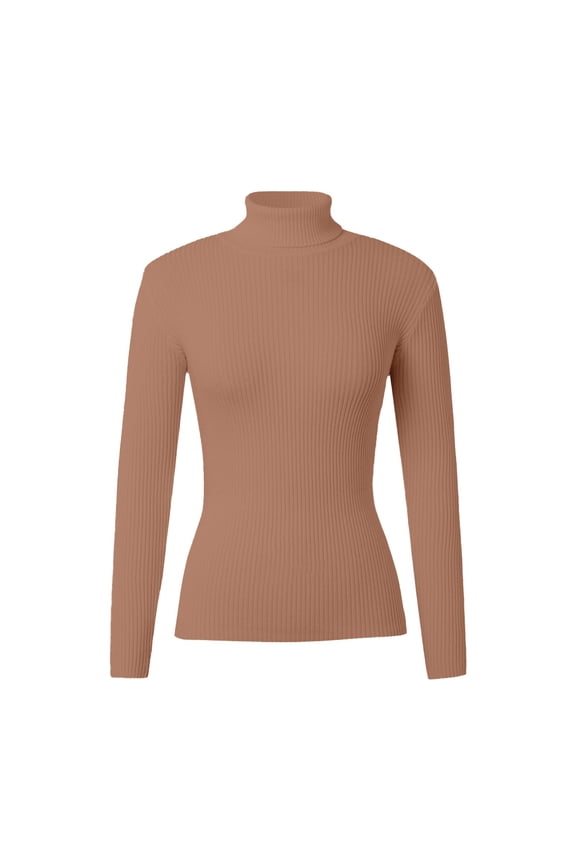 Sweaters for Women Turtleneck Ribbed Solid Pullover Tops Long Sleeve Womens Winter Shirts