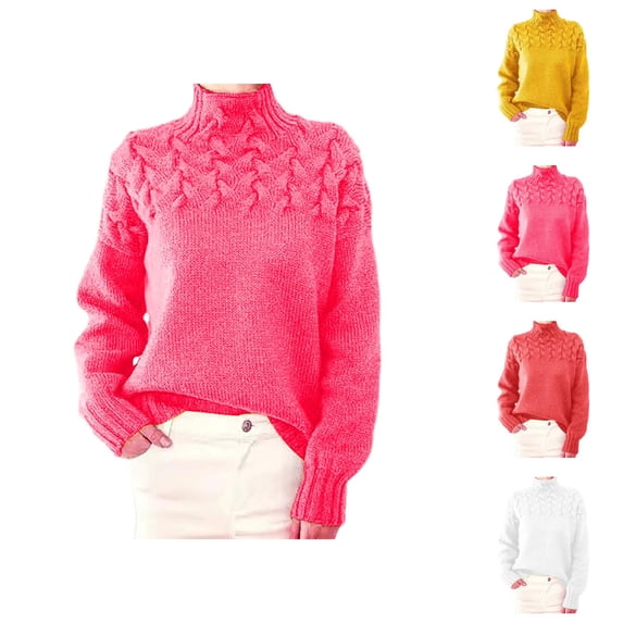 Sweaters for Women, Turtleneck Sweaters for Women, Loose Fitting Long Sleeve, Pullover for All Season