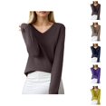 thumbnail image 1 of Sweaters for Women, V Neck Sweaters for Women, Ribbed Knit Long Sleeve Tunic, Soft Pullover for Fall 2025, 1 of 4