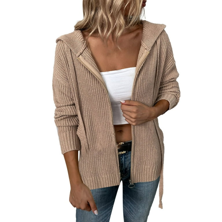 Women hooded long sleeve knitted sweater Women hooded long sleeve knitted sweater