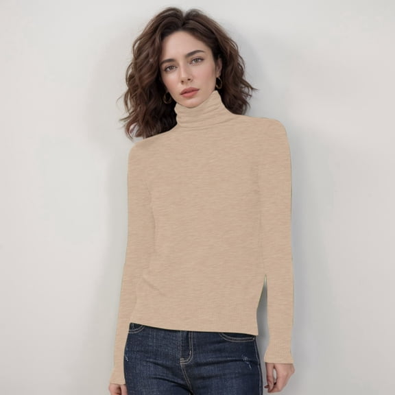 Sweaters for Women Womens Pullover Long Sleeve Turtleneck Sweaters Light Sweaters for Women Fall Womens Fall Sweater Comfy Sweaters for Women