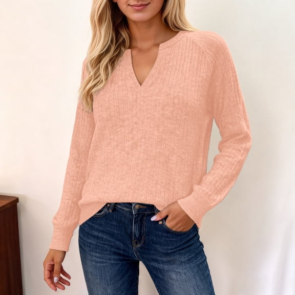 Womens Sweaters Women'S Pullover Sweaters Long Sleeve V Neck Light Sweaters for Women Fall Autumn Sweaters Women'S Clothing