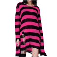 thumbnail image 1 of Sweaters for women Punk Gothic Long Sweater For Women Hollow Out Hole Broken Jumper Loose Tops christmas sweater women, 1 of 9