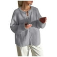 thumbnail image 1 of Sweaters for women Women's Long Sleeve Button Cardigan Sweater Solid Color Loose Fit Lazy Layering Top christmas sweater women, 1 of 6