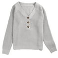 thumbnail image 1 of Sweaters for women Women's V Neck Sweaters Button Down Knitted Fall Winter Long Sleeves Women's Sweater christmas sweater women, 1 of 6