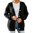 thumbnail image 1 of Sweaters for women Women's Knit Cardigan Sweater Coat Long Sleeve Button Front Casual Loose Fit Open Front Outerwear Soft Comfortable Elegant Stylish Versatile christmas sweater women, 1 of 5