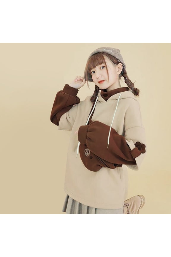 Sweatershirt Women Plus Autumn And Winter Loose Hooded Top T Shirt for Women Casual Summer Long Sleeve Tall Shirt Women Women Shirt Summer Set Shirt Medium Shirt Long Sleeve Spandex Top Swim Tops