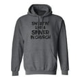 thumbnail image 1 of Sweatin Like A Sinner In Church Adult Hooded Sweatshirt, 1 of 3