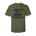 thumbnail image 1 of Sweatin Like A Sinner In Church Adult Short Sleeve T-shirt, 1 of 4