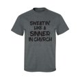 thumbnail image 1 of Sweatin Like A Sinner In Church Adult Short Sleeve T-shirt, 1 of 4