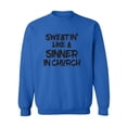 thumbnail image 1 of Sweatin Like A Sinner In Church Crewneck Sweatshirt, 1 of 3