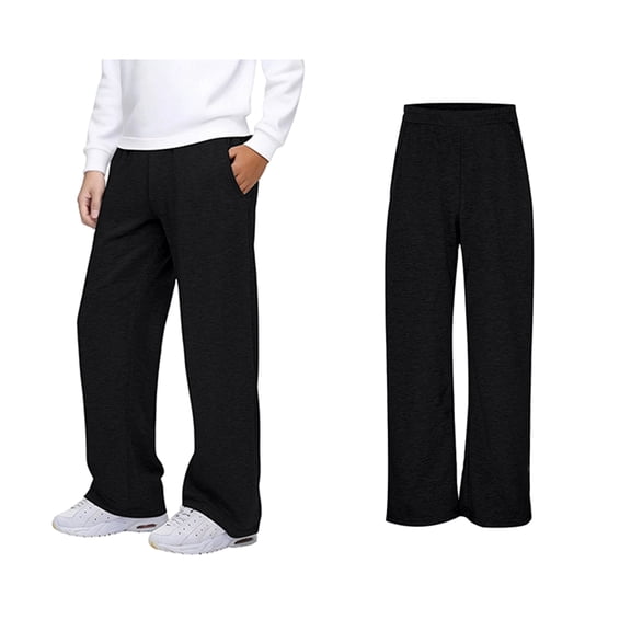Sweatpant Black Sweat Pants Kids Drawstring Pants with Pockets Girls Solid Pants Boys Sweatpants 9-10 Years