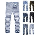 thumbnail image 1 of Sweatpant Jeans Elastic Waist Boy's Skinny Fit Ripped Destroyed Distressed Stretch Slim Jeans Pants Ripped Destroyed Distressed Fashion Denim Jeans Pants, 1 of 5