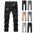 thumbnail image 1 of Sweatpant Jeans Elastic Waist Boy's Stylish Moto Biker Ripped Distressed Skinny Fit Stretch Fashion Denim Jeans Ripped Jeans For Boys 10-12, 1 of 5