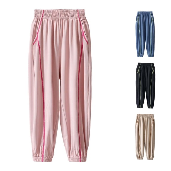 Sweatpant for Boys Baggy High Waist Elastic Jogger with Pockets Solid Pants Essentials Sweatpants Size 11-12 Years