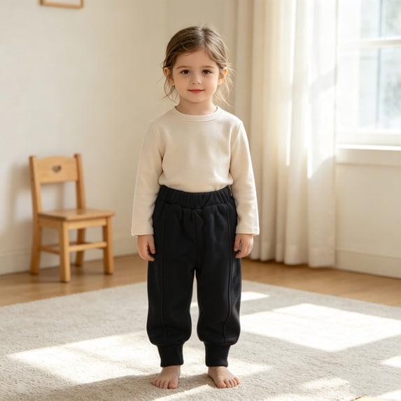 Sweatpant for Boys Elastic Waist Jogger Baggy with Pocket Solid Pants Athletic Uniform Pants 12-24Months