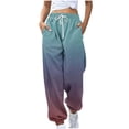 thumbnail image 1 of Sweatpant for Women Casual Plus Size 2026 Color Blocked Printed Drawstring Loose Pants, 1 of 4