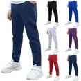 thumbnail image 1 of Sweatpants Boy’s Solid Color Pants with Pockets Boys' Athletic Sweatpants Kids Lightweight Joggers Active Running Pants Pull On Skinny Fit Stretch Pants School Uniform for Kids, 1 of 5