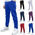 thumbnail image 1 of Sweatpants Boy’s Solid Color Pants with Pockets Boys' Athletic Sweatpants Kids Lightweight Joggers Active Running Pants Pull On Skinny Fit Stretch Pants School Uniform for Kids, 1 of 5