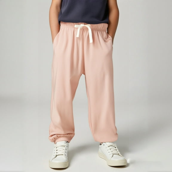 Sweatpants Boys' Athletic Pants Cotton Sweatpant with Pocket Drawstring Boys Uniform Pants Back To School Clothes Kid Boys Size 4-5 Years Pants