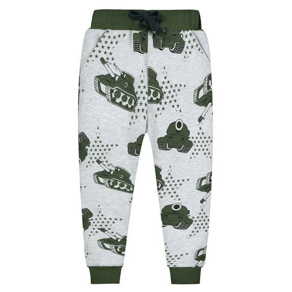 Sweatpants For Boys Cute Athletic Pants Toddler Girl Cartoon Pattern Cotton Drawstring Elastic Waist Sport Jogger With Pocket Casual Activewear Boys Pants Silver 2-3 Years