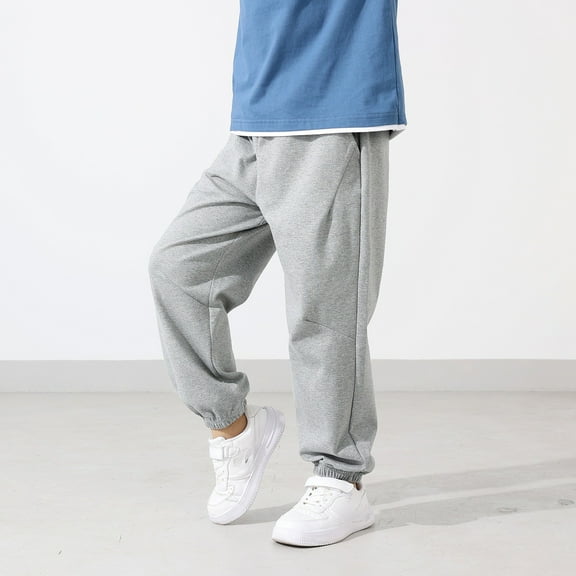 Sweatpants Boys Jogger Pants with Pockets Drawstring Casual Pants Grey Sweat Pants Boys Pants Size 4-5Years