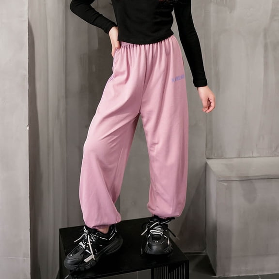 Sweatpants For Girl Fashion Relaxed Fit Athletic Pantss Streetwear Casual Pull On Running Trousers With Pocket Purple