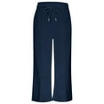 thumbnail image 1 of Kids Girl Sweatpants Casual Girls Wide Leg Pants Navy Joggers For Girls Baggy Pants Size 8-9 Girls Clothes, 1 of 9