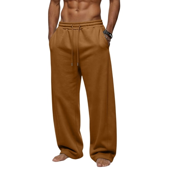 Sweatpants For Men Drawstring Open Bottom Wide Leg Sweat Pants Casual Fashion Streetwear Athletic Lounge Pants