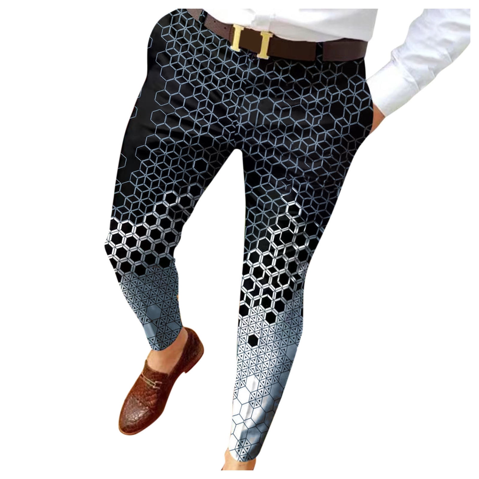 BJUTIR Sweatpants For Men Men Slim Fit Print Zipper Button Trousers ...