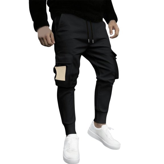 Sweatpants For Men Sevevn Mens Casual Stretch Tapered Athletic Pants Drawstring Cargo Sweatpants Travel Outdoor Hiking Pant with Pockets