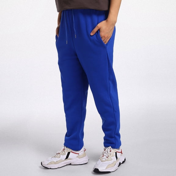Sweatpants For Men Solid Open Bottom Athletic Pantss With Drawstring Spring Sport Pants With Pocket Blue S