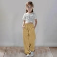 thumbnail image 1 of Sweatpants For Teen Girls Adjustable Drawstring Casual Pants With Pockets Solid Color Yellow Pants For Boys Kids Pants Boys Size 7-8 Years, 1 of 6